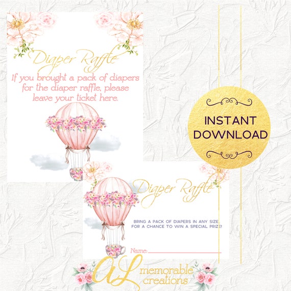 → View on Etsy: Pink Hot Air Balloon Diaper Raffle Insert, Up Up and Away Baby Shower, Baby Girl Shower Invitation Insert, Diaper Raffle, Instant Download Pink Hot Air Balloon Diaper Raffle Insert, Up Up and Away Baby Shower, Baby Girl Shower Invitation Insert, Diaper Raffle, Instant Download