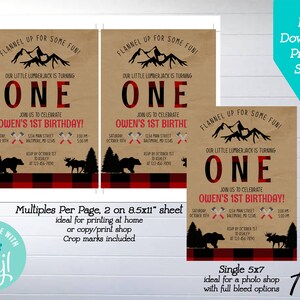Lumberjack Birthday Printable Invitation, Edit Yourself Lumberjack Birthday Invite, Instant ...