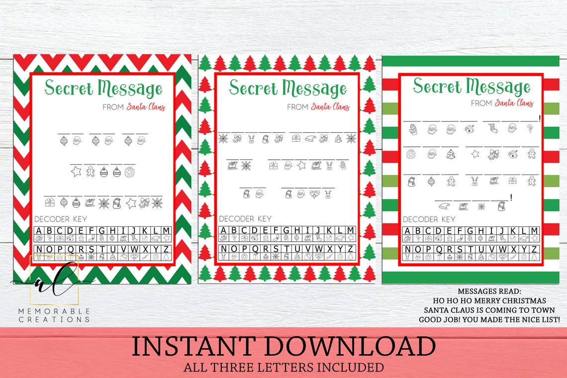 Secret Message Lettering Dot Secret Message From Santa, Coded Letters From Santa, Elf Props, Elf ...