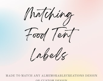 Matching Food Tent Labels, Baby Shower Bridal Shower Birthday Baptism Party, Food Tent Labels, Printable Food Tent Labels, Party Decorations