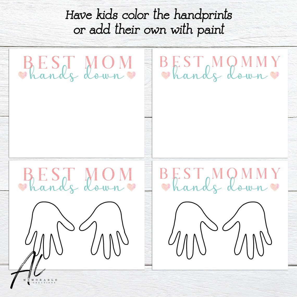 Best Mom Hands Down Sign, Handprint Gift for Mommy, Mother's Day Gift ...
