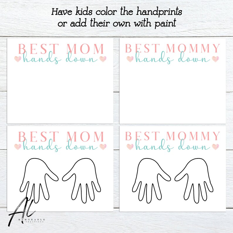 Best Mom Hands Down Sign Handprint Gift for Mommy Etsy