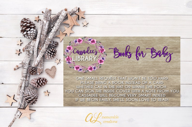Rustic Books For Baby Insert Bring A Book Poem Rustic Baby Etsy
