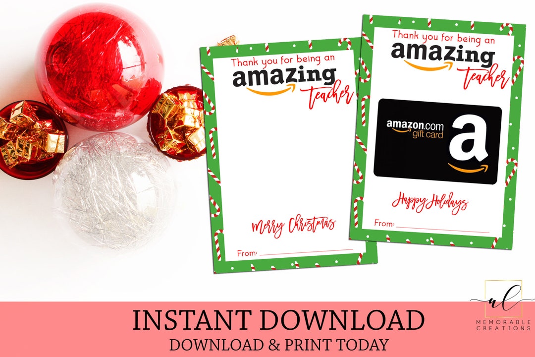 Christmas Amazon Gift Card Holder Printable Amazon Gift Card Etsy
