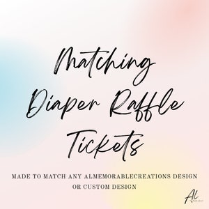 Matching Diaper Raffle Tickets, Baby Shower, Diaper Raffle, Baby Shower Games, Diaper Raffle Printable, Baby Girl, Baby Boy