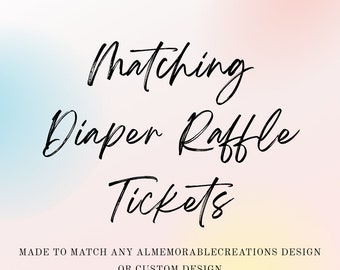 Matching Diaper Raffle Tickets, Baby Shower, Diaper Raffle, Baby Shower Games, Diaper Raffle Printable, Baby Girl, Baby Boy