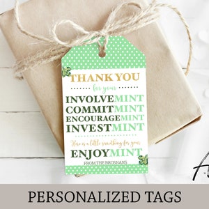 Mint Teacher Appreciation Tags, Teacher Gift Tag, End of School Year Tag, Staff Appreciation, Personalized Teacher Thank You Tag, Gum Tag