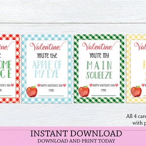 Applesauce Valentine Cards, Kids Valentine Cards, Printable Applesauce Valentines, Awesome Sauce, School Valentines, Instant Download