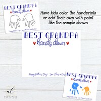 Best Grandpa Hands Down Sign, Handprint Kids Craft, Best Grandpa Sign Personalized, Father's Day Gift from Kids, Handprint Gift for Grandpa