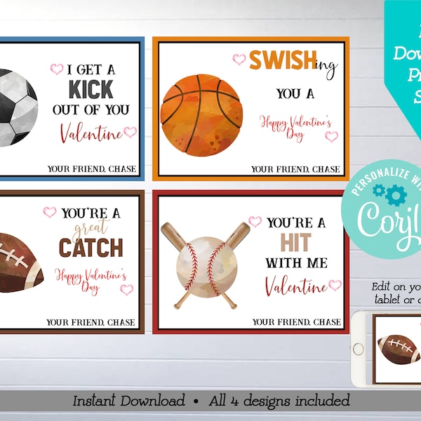 Valentine Sports Balls Etsy