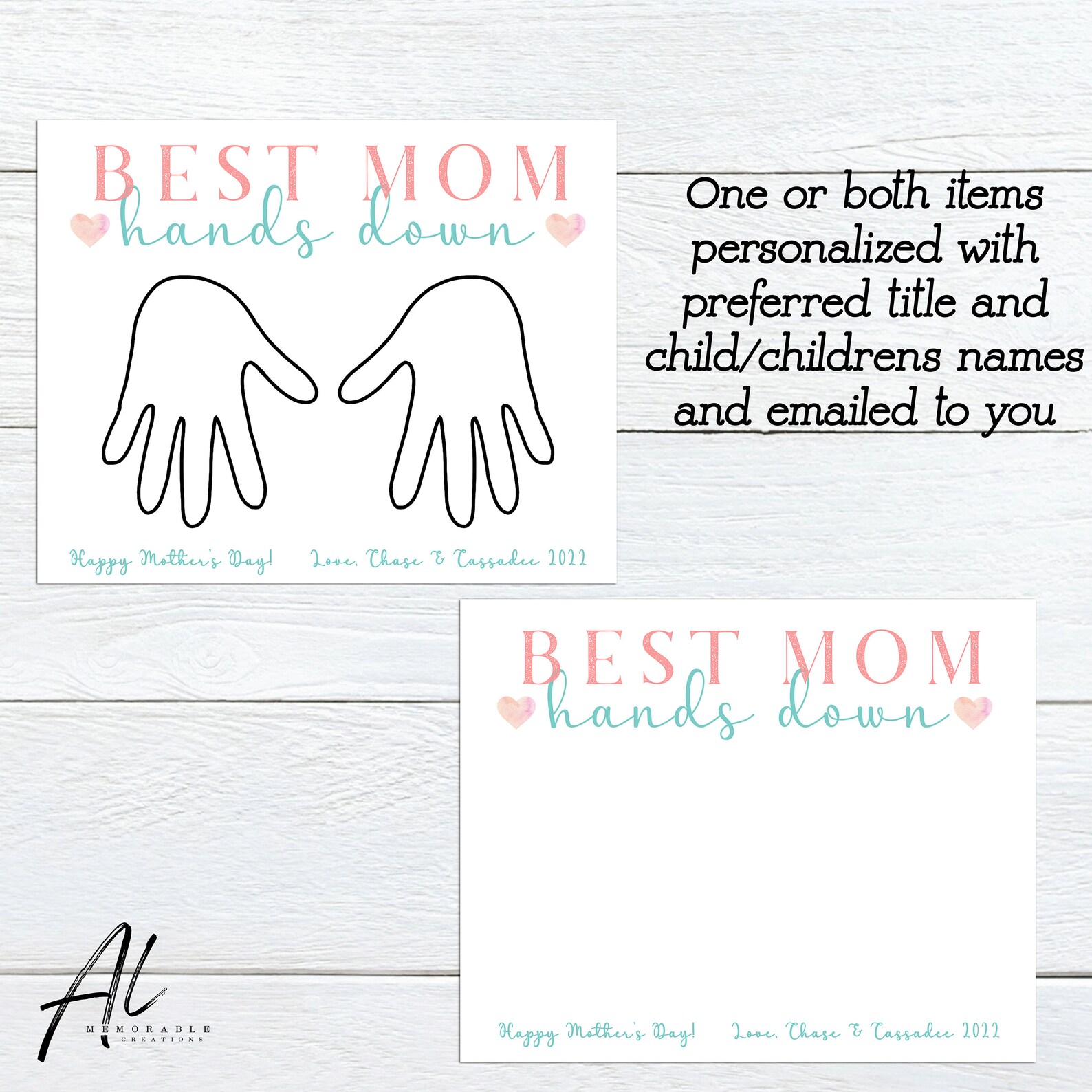Best Mom Hands Down Sign Handprint Kids Craft Best Mommy Etsy