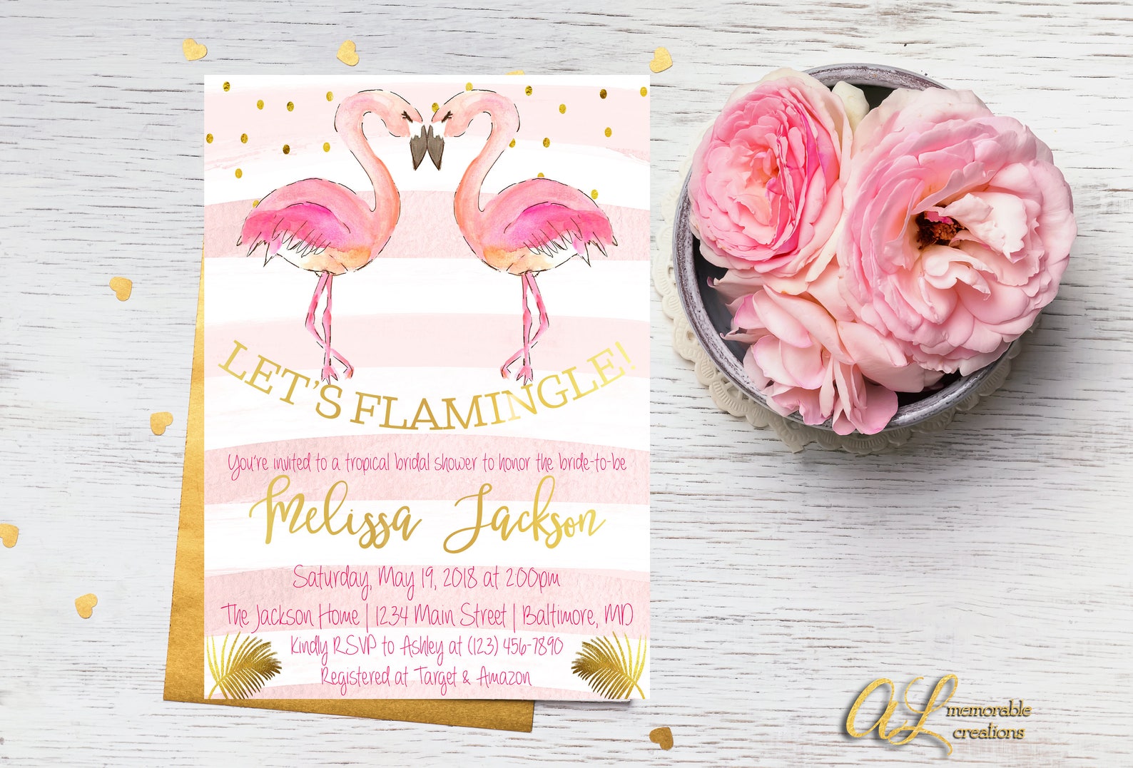 Let's Flamingle Bridal Shower Invitation Flamingo Bridal Etsy