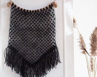 Black Jute Wall Art - Natural Handcrafted Ornament