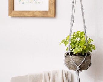 Simple design plant holder macrame pot basket flower pot holder sustainable rope indoor plant hanging