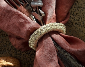 Gold Macrame Napkin Rings – Handmade Elegant Table Accent
