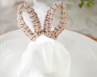 Bunny Ear Macrame Napkin Rings – Easter Table Decoration
