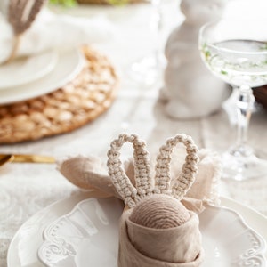 Easter napkin rings bunny napkin holders Easter table settings farmhouse spring decoration image 6