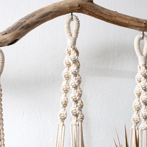 Macrame hanging plant holders set of 3 recycled cord plant holder sustainable living pot hanger herb garden pot image 7