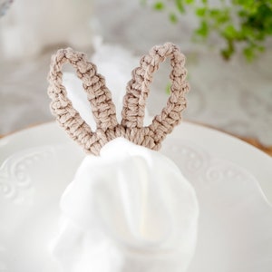 Easter napkin rings bunny napkin holders Easter table settings farmhouse spring decoration image 3