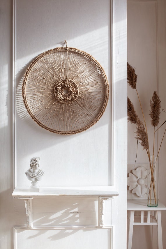 Macrame Mandala Wall Hanging Jute Fiber Art Round Wall Mandala