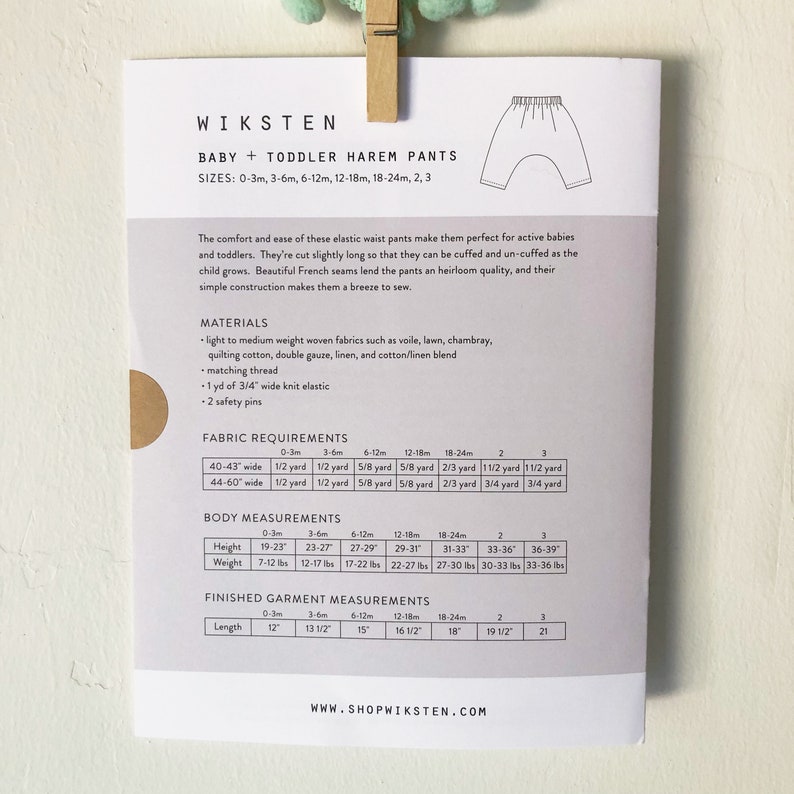 Baby Pants Pattern Toddler Harem Pants Wiksten Harem Pants Etsy