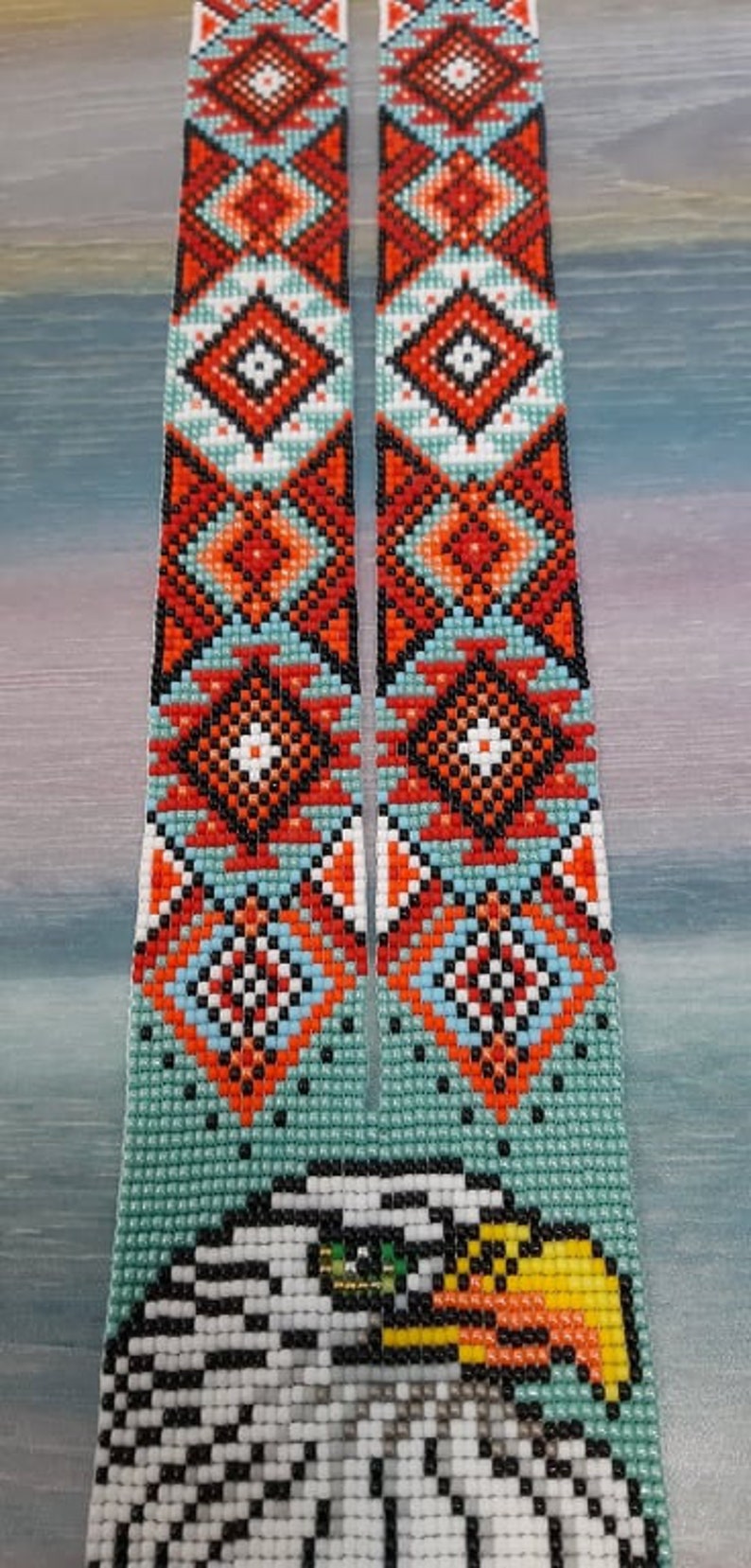 Stylish eagle exclusive beads Beautiful gerdan Gerdan with Orlan Gerdan with ornament national beads ethnic jewelry gerdan with birds