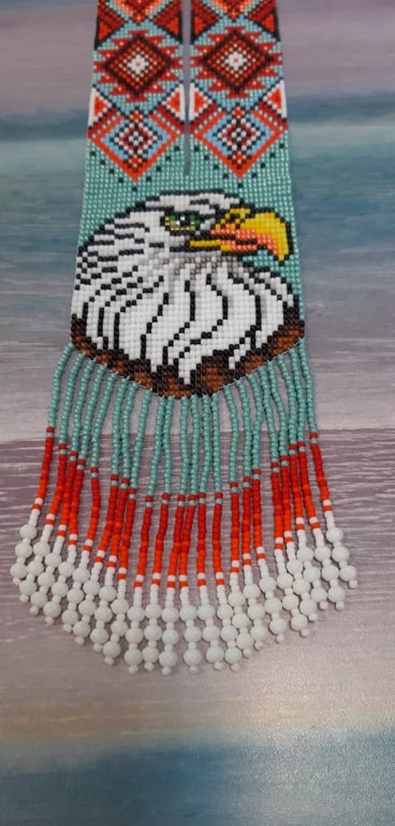 Stylish eagle exclusive beads Beautiful gerdan Gerdan with Orlan Gerdan with ornament national beads ethnic jewelry gerdan with birds