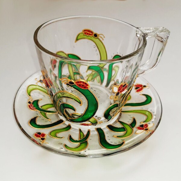 Ladybug Tea Cup Set Etsy