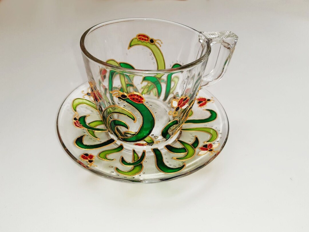 Ladybug Tea Cup & Saucer Set Coffe Cup and Saucer Set Ladybug Coffee