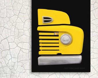 Classic Truck Grille Canvas Art Print – 1950s Automotive Design