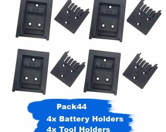 Battery Holder & Tool Holder fits Mastercraft® line of 20volt batteries and tools sold by Canadian Tire - Version 4