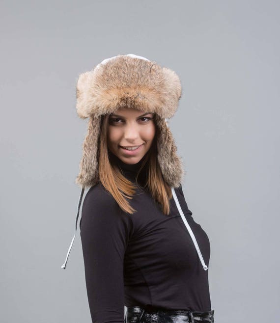 Real Fur Trapper Hat Ushanka Hat 