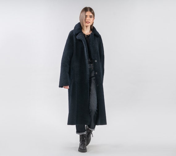 Navy shearling jacket Clearance