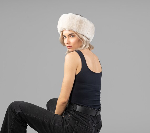 Cream Rabbit Fur Hat 10.-Cream-Rabbit-Fur-Hat-4.jpg main image 3