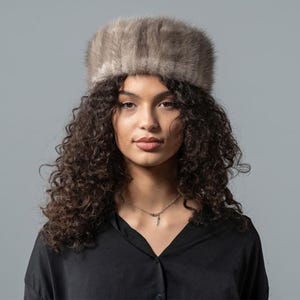 Mink Fur Hat In Beige Color, Real Mink Fur Hat, Fur Hat, Winter Hat
