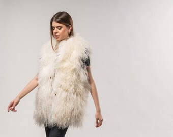Womens Winter Faux Tibet sheep fur Long Vests Sleeveless Thicken Gilet Overcoat Womens Winter Faux Tibet sheep fur Long Vests Sleeveless Thicken Gilet Overcoat