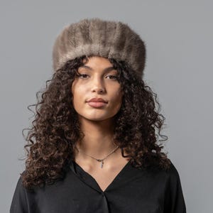 Beige Mink Fur Hat, Real Mink Fur Hat, Fur Hat, Winter Hat
