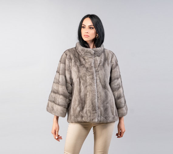 mink fur ミンクファー　サファイアミンク　毛皮　ショート丈 サファイアミンクファージャケット：ショート丈リアルファー