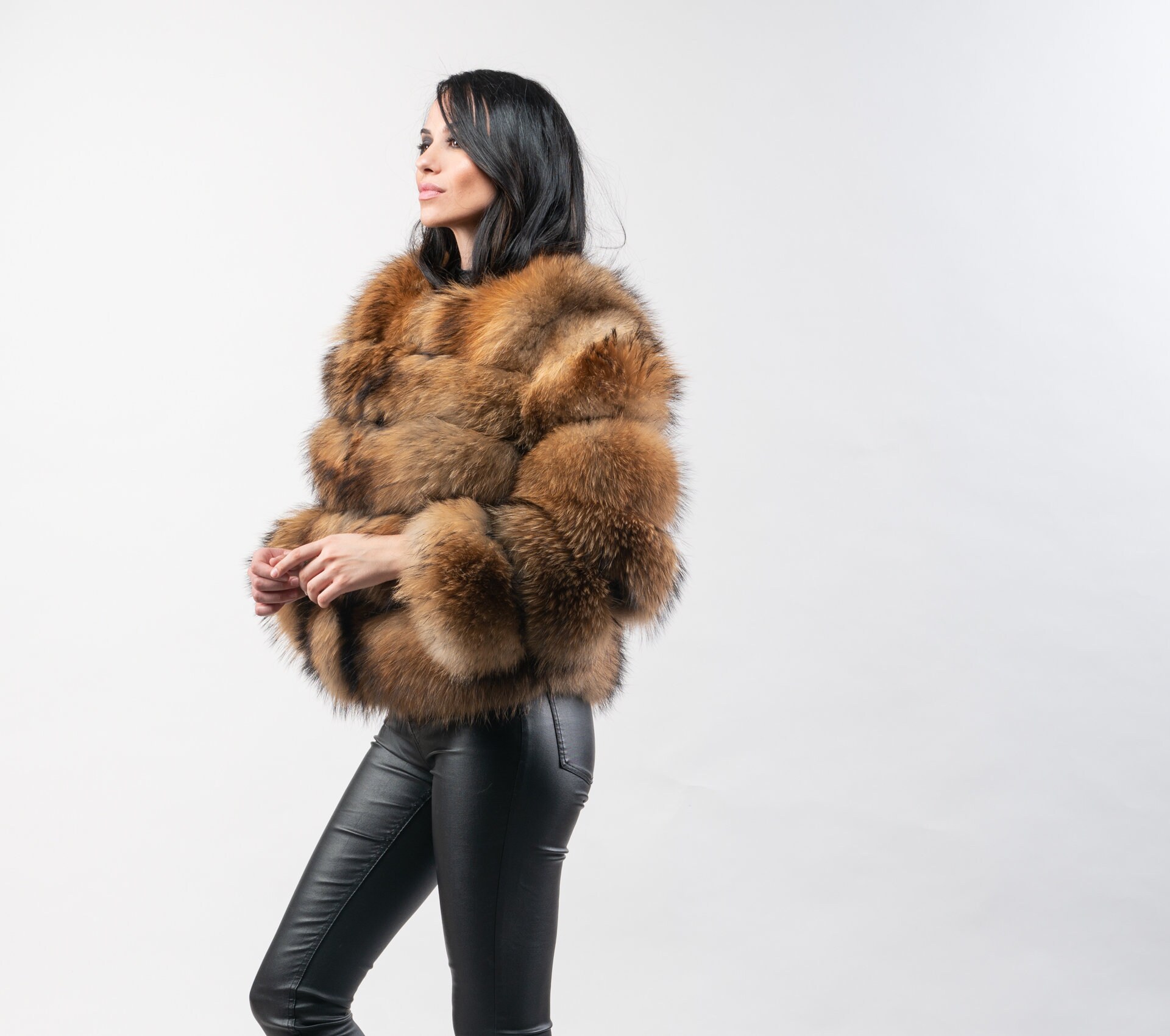Raccoon fur coat price Clearance