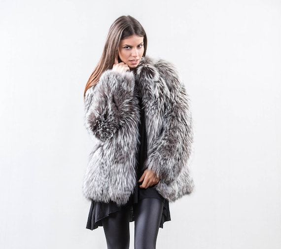 Short fox fur jacket sale