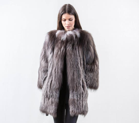 saga silver fox fur coat