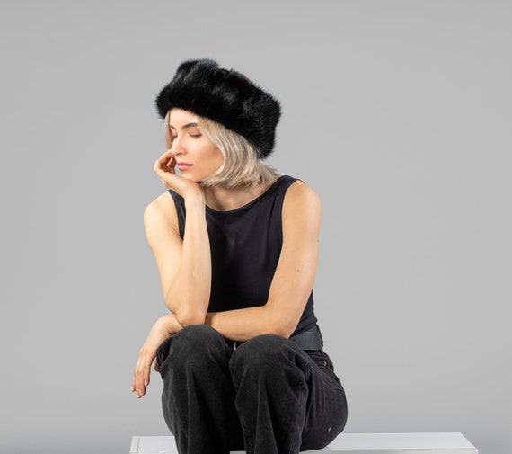 Black Mink Fur Headband - Etsy display picture 2