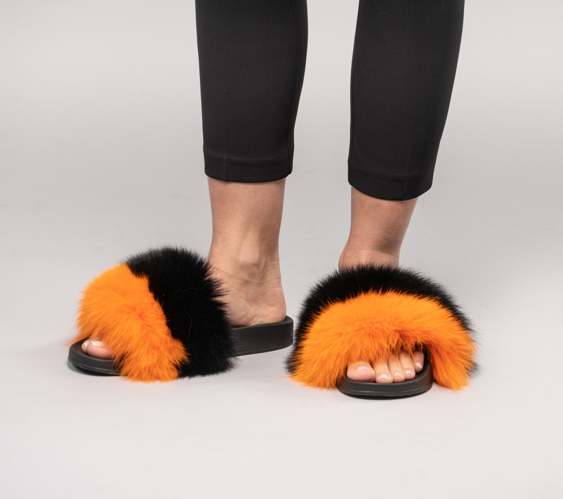 furry flip flops