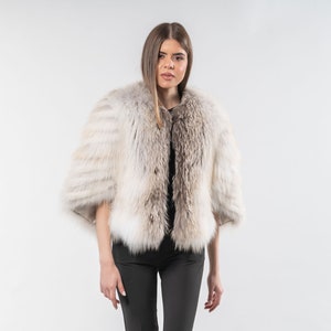 Real Fox Fur Capelet: Short Cropped Pelts, Collarless Winter Cape