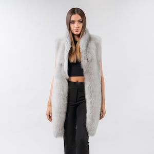 Silver Toscana Fur Vest: Sheepskin Lined