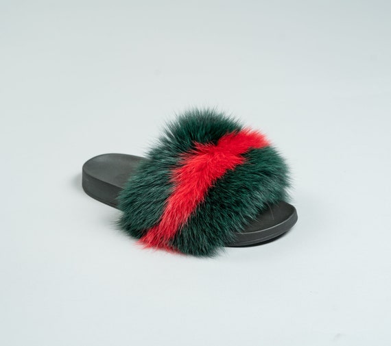 red and green fur slides