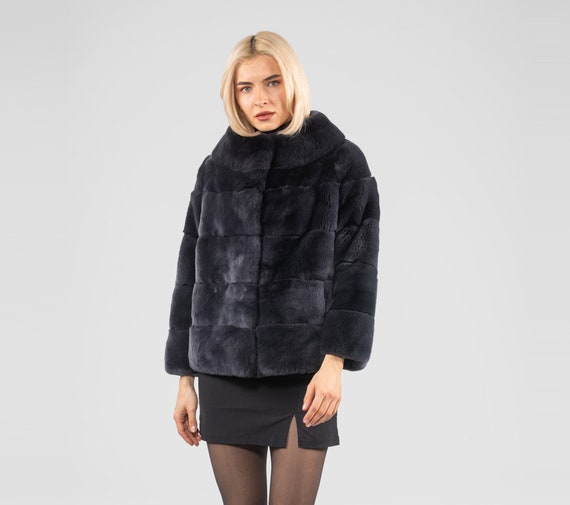 Pelz Jacke Aus Kaninchenfell Daunenjacke Jacke Mit Kaninchenfell