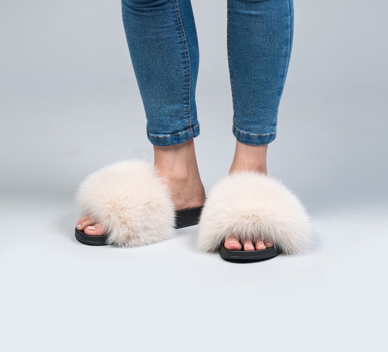 cream fluffy slides