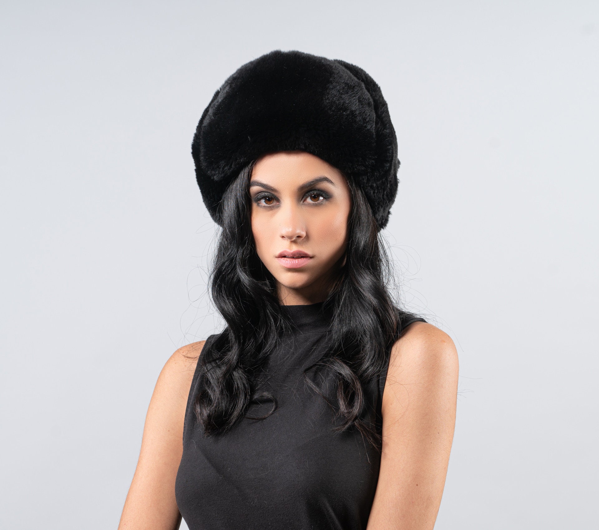 Snap Closure. Ushanka Hat russian Fur 