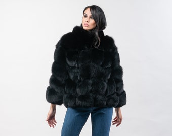 セール！フォックスファーショートジャケット！お好きな色をご注文